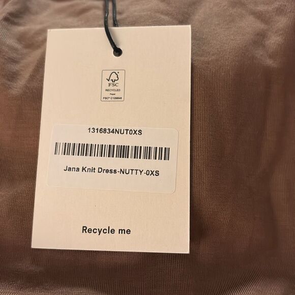 Reformation Jana Knit Mini Dress Nutty Brown size XS - Picture 5 of 6